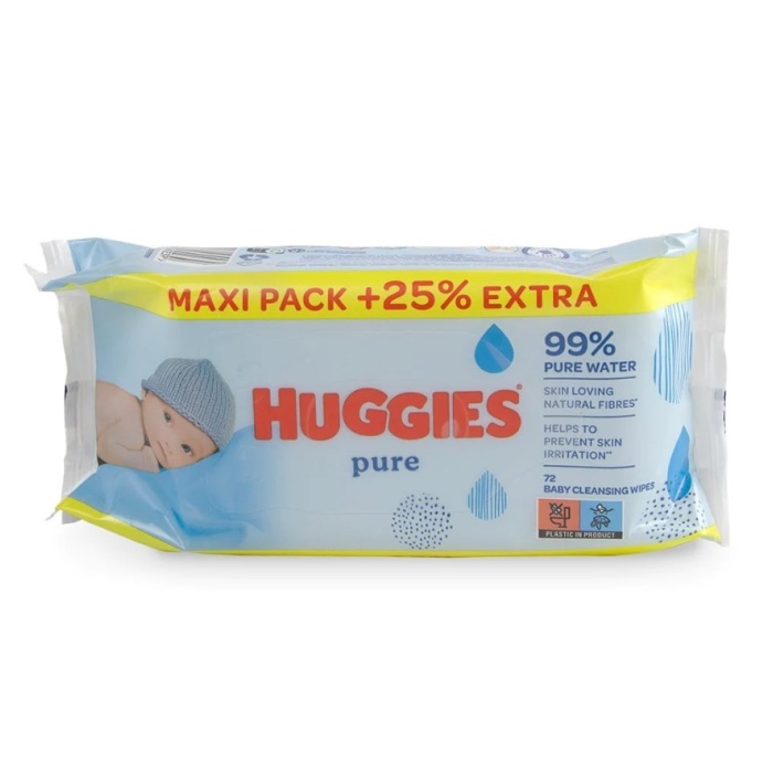 Huggies Pure Yenidoğan Hassas Islak Havlu 72 Yaprak 10lu Maxi Paket (720 Yaprak)