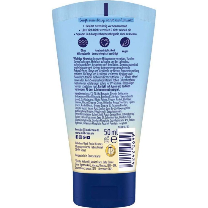 Bübchen Bebek ve Çocuk SPF 50+ Güneş Kremi 50 ml 