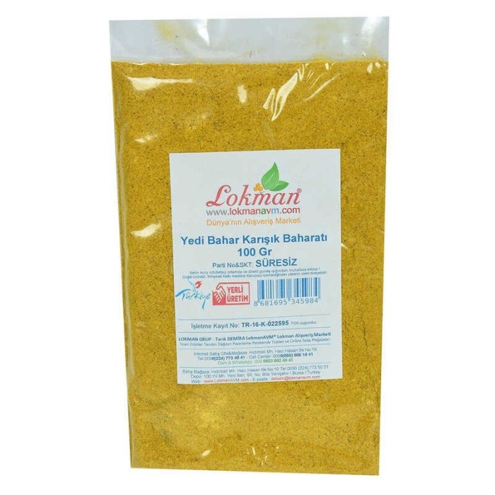 Yedi Türlü Karışık Baharat 100 Gr Paket