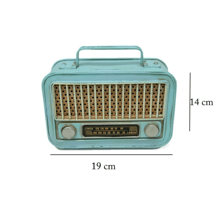 Vintage Tasarım Dekoratif Metal Radyo Kumbara ( Lisinya )