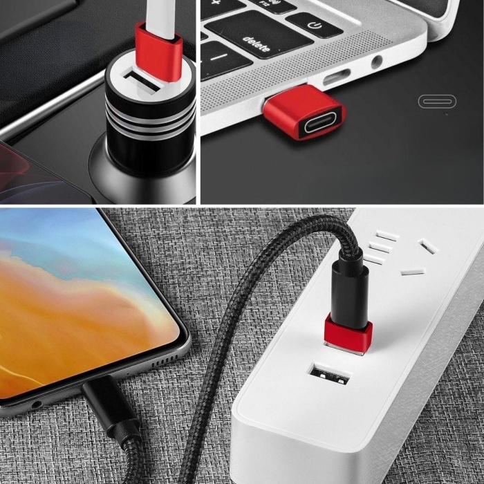 USB&apos;den TYPE-C &apos;ye Dönüştürücü Adaptör Veri Aktarımı Sağlayıcı Şarj Data Çevirici (4767) - Lisinya