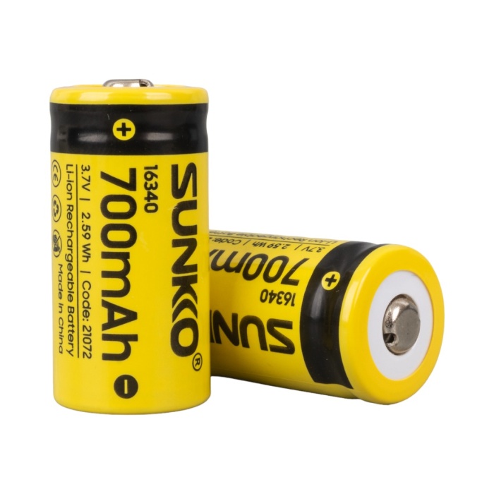 SUNKKO 3.7 VOLT 700 MAH 16340 ŞARJ EDİLEBİLİR PİL (TEKLİ PAKET) (4767) - Lisinya