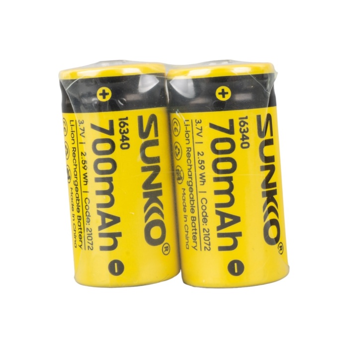 SUNKKO 3.7 VOLT 700 MAH 16340 ŞARJ EDİLEBİLİR PİL (TEKLİ PAKET) (4767) - Lisinya