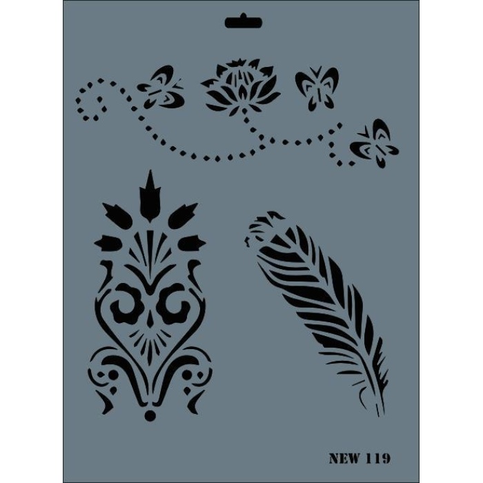 Rich New Seri N-119 Stencil 35x25 cm