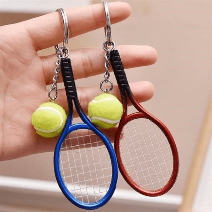 Gerçekçi Tenis Raketi Tasarımlı Şık Anahtarlık Kolye Çanta Süsü Tennis Keychain ( Lisinya )