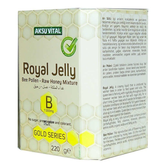 Arı Sütü Polen Bal Karışımı B 7.000 Mg Gold Seri 220 Gr