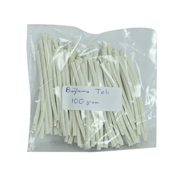 Bağlama Teli Tel Klips Pvc Kaplamalı Beyaz 100 Gr Takribi 100 Adetli 1 Paket