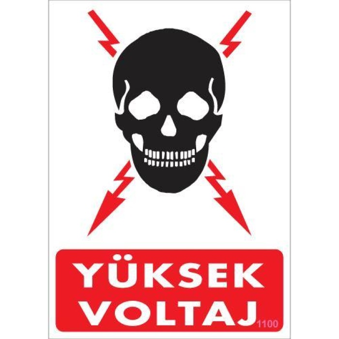 Yüksek Voltaj Uyarı Levhası 25x35 KOD:1100