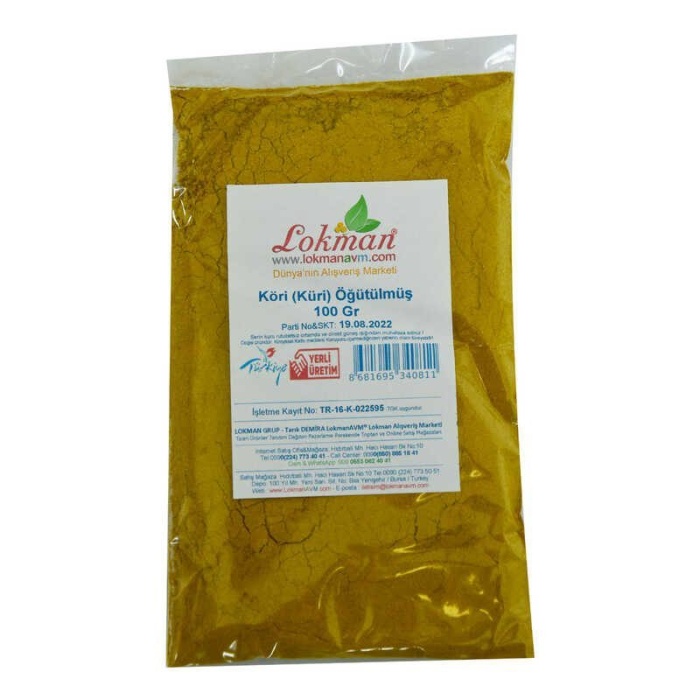 Köri Öğütülmüş Baharat Karışımı Küri Curry 100 Gr Paket