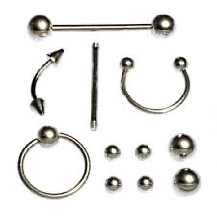 11 Parça Piercing (cerrahi Çelik) Ve Piercing Topu Seti Piirsing ( Lisinya )