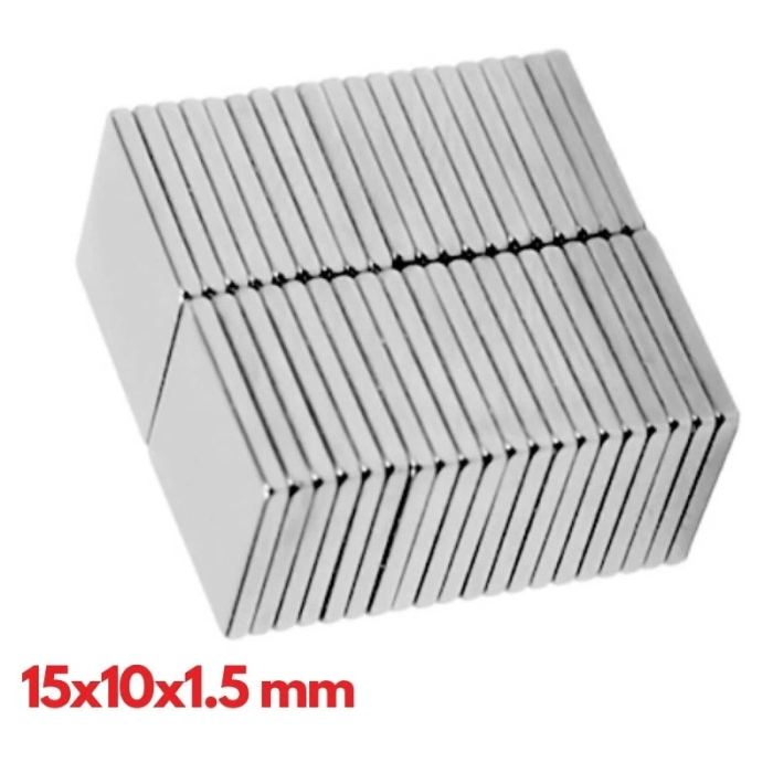 N35 15x10x1.5 Mm Neodyum Mıknatıs 200 Adet, Köşeli, Nikel Kaplamalı Kaliteli Ve Dayanıklı Ürün ( Lisinya )