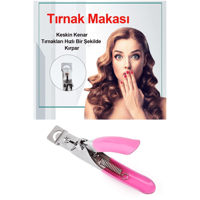 Takma Tırnak Protez Tırnak Pens Kesici Ayarlayıcı Giyotin ( Lisinya )