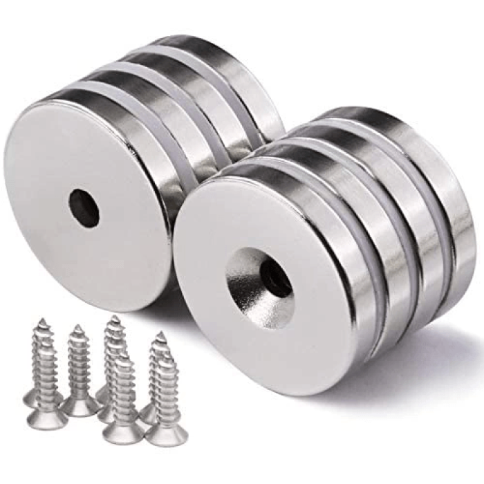 25x10/5x5.5 Mm Havşa Delikli Neodyum Mıknatıs - Güçlü N35 Nikel Kaplama Magnet ( Lisinya )