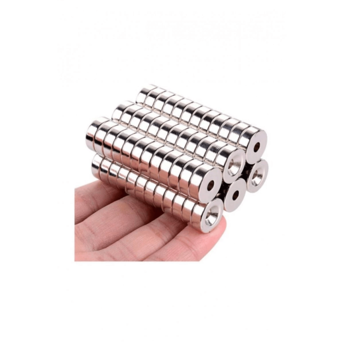 25x10/5x5.5 Mm Havşa Delikli Neodyum Mıknatıs - Güçlü N35 Nikel Kaplama Magnet ( Lisinya )