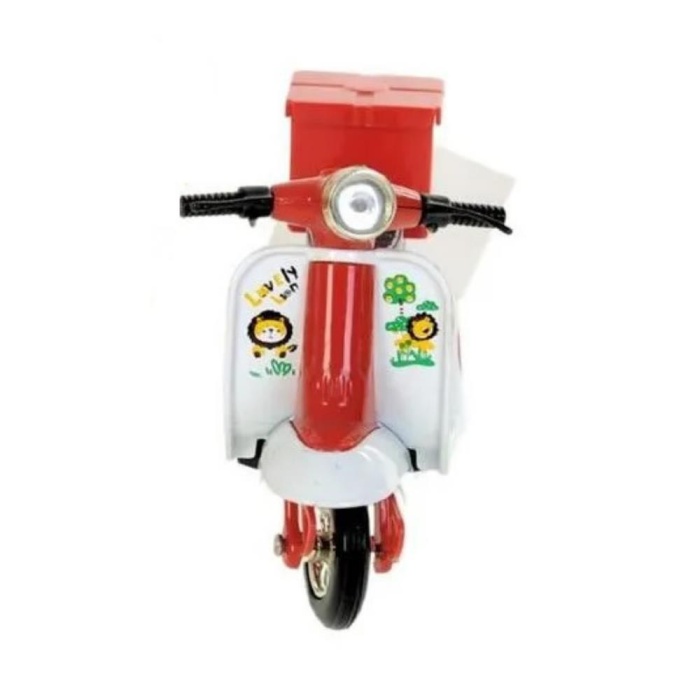 Çek Bırak Metal Vespa Motor 12 Cm - FY361A-12D - Kırmızı (Lisinya)