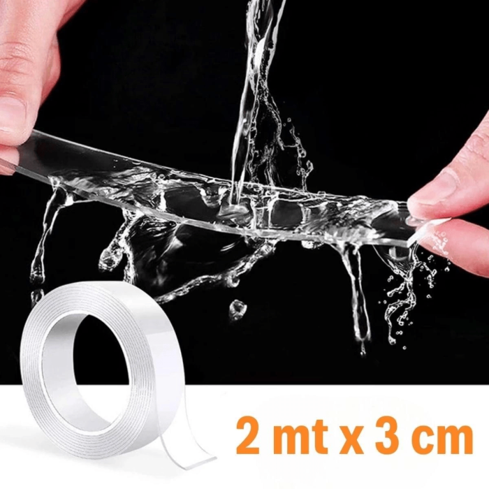 Ultra Güçlü Çift Taraflı 2 Mt X 3 Cm Çift Taraflı Nano Bant ( Lisinya )