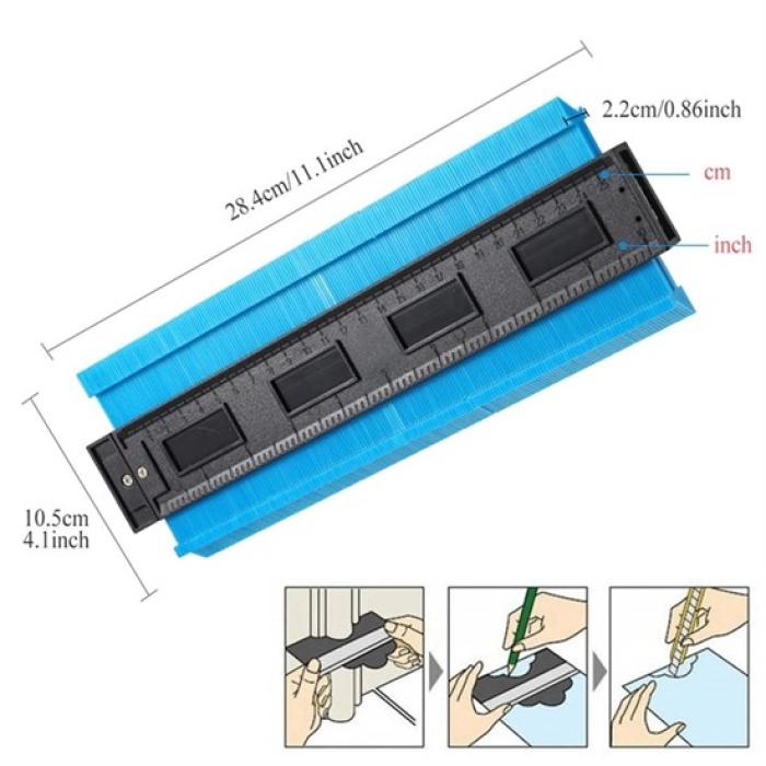 Kontur Ölçüm Cihazı Ahşap Fayans Şekillendirme Kalıbı 24 cm (4767) - Lisinya