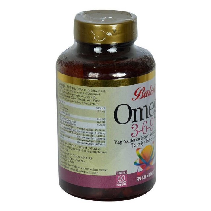 Omega 3-6-9 1585 Mg x 60 Yumuşak Kapsül EPA-18 DHA-12