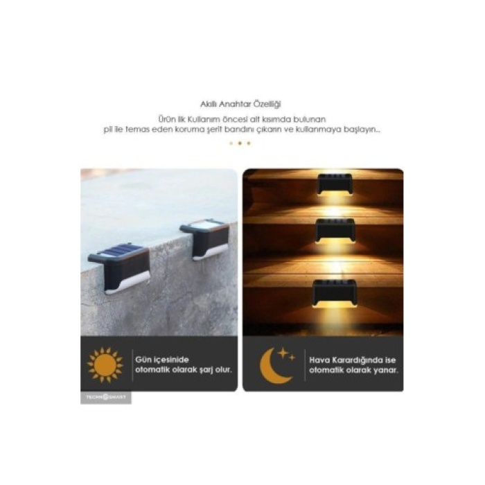 Waterproof Solar Merdiven Lambası 4 Adet