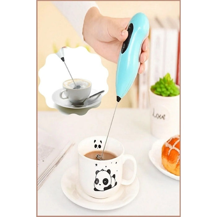 Mini Mixer Kahve Süt Köpürtücü Karıştırıcı Cappucino Mikser - Pratik Pilli Köpürtücü 1137 Bh