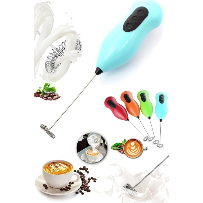 Mini Mixer Kahve Süt Köpürtücü Karıştırıcı Cappucino Mikser - Pratik Pilli Köpürtücü 1137 Bh