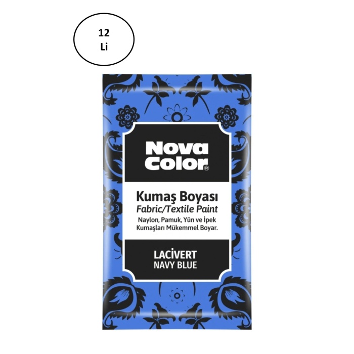 Nova Color Toz Kumaş Boyası Lacivert 12 Gr Nc-909 12li