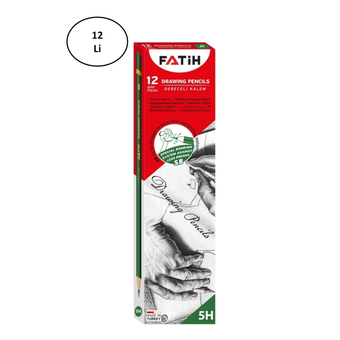 Fatih Dereceli Kurşun Kalem 5-H 12 Li