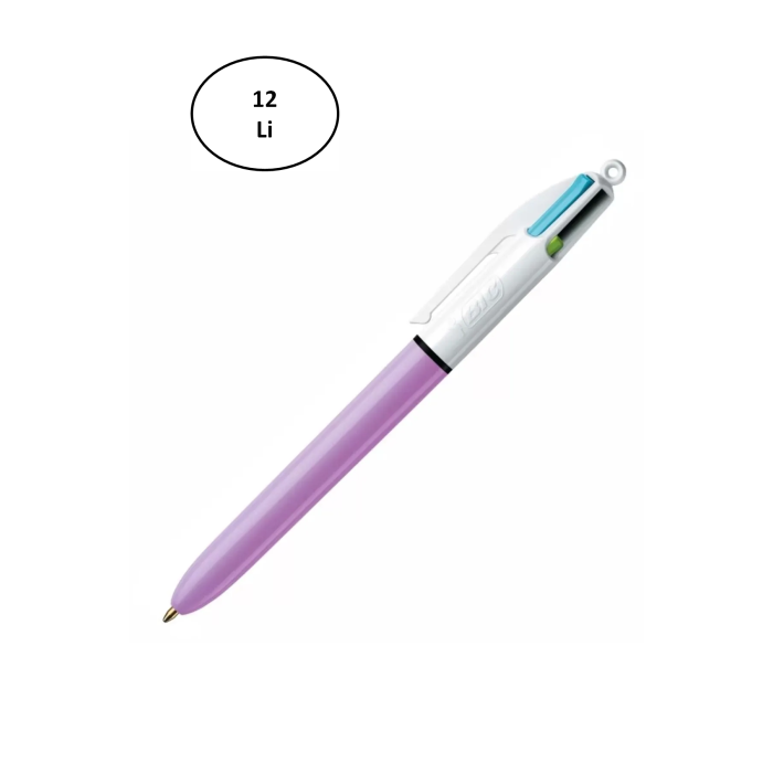 Bic 4 Renk Fun Purple Gövde Tükenmez Kalem 503815 12li