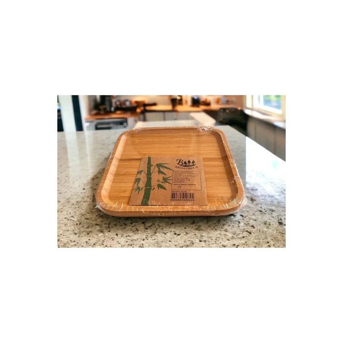 Bambu Kare Tabak 20 * 20 * 1.5 Cm Turk-KR2020