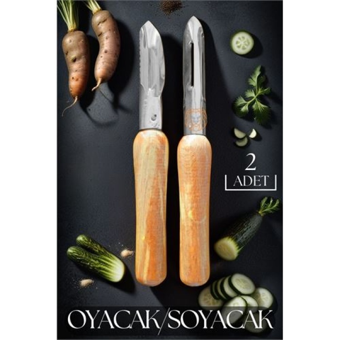 Turk Soyacak Oyacak Ahşap Saplı 2 li Set Scopelliti Design