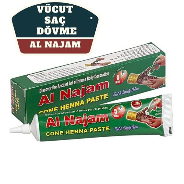 Turk Al Najam Kırmızı Vücut Saç Dövme Hint Kınası