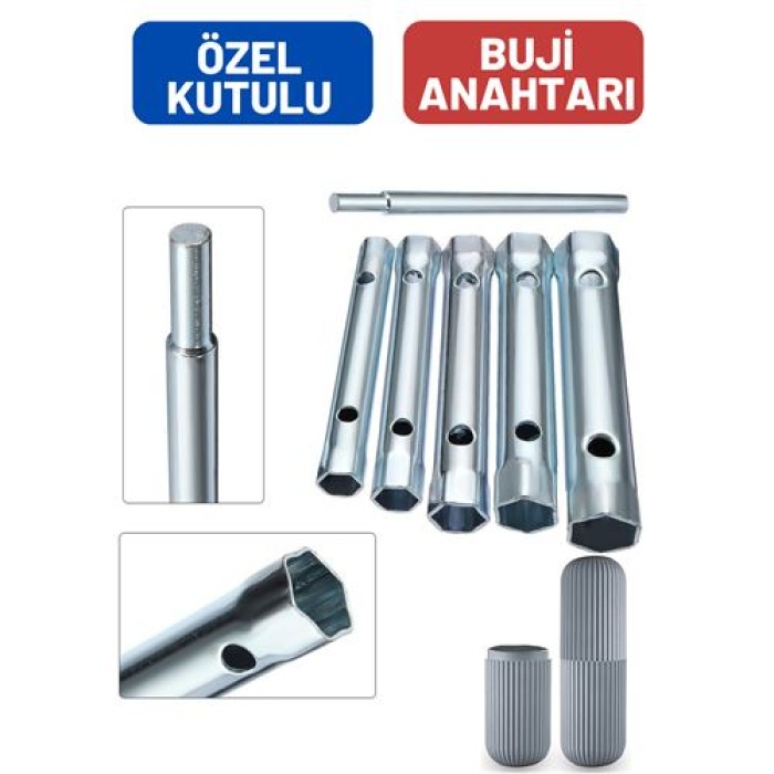 Turk Torklu 5 Ebat Buji Sökme Takma Anahtarı Kutulu Set