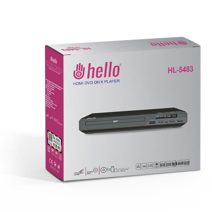 HELLO HL-5483 USB-HDMI DVD/DIVX KUMANDALI HD DVD PLAYER (4767)