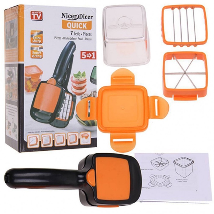 Nicer Dicer Quick 5 In 1 Pratik Hazneli Sebze Meyve Doğrayıcı Dilimleme Aleti (4767)