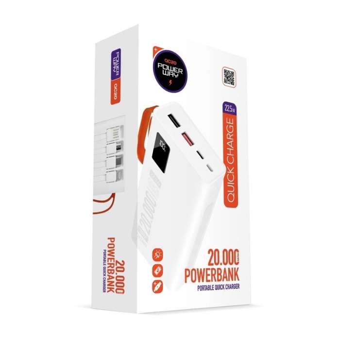 20000 MAH ÇİFT USB DİJİTAL EKRAN POWERBANK (4767)