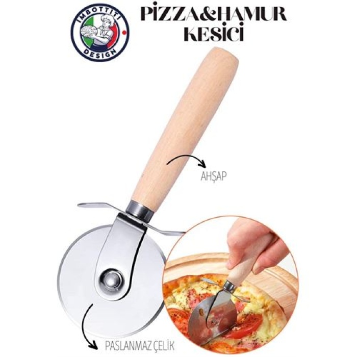 Turk 4 ADET Hamur ve Pizza Kesici Çelik Imbottiti Design 718366 Toptan Paket