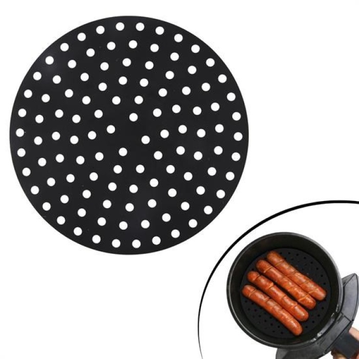 Renkli Isıya Dayanıklı Yıkanılabilir Silikon Fırın Ve Airfryer Yuvarlak Pişirme Matı 23 Cm (4767)