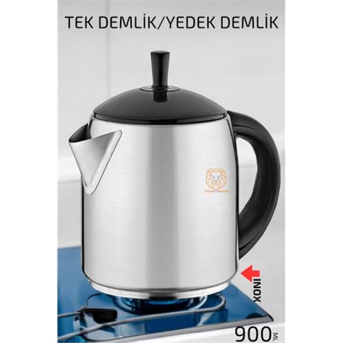 Turk 4 ADET Inox Demlik 900 Ml Paslanmaz Çelik Semaver Çay Makine Demliği  720845