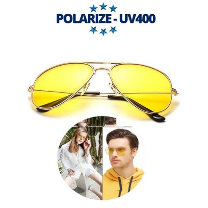 Turk 4 ADET Polarize UV400 Sarı Camlı Güneş Gözlüğü 714856