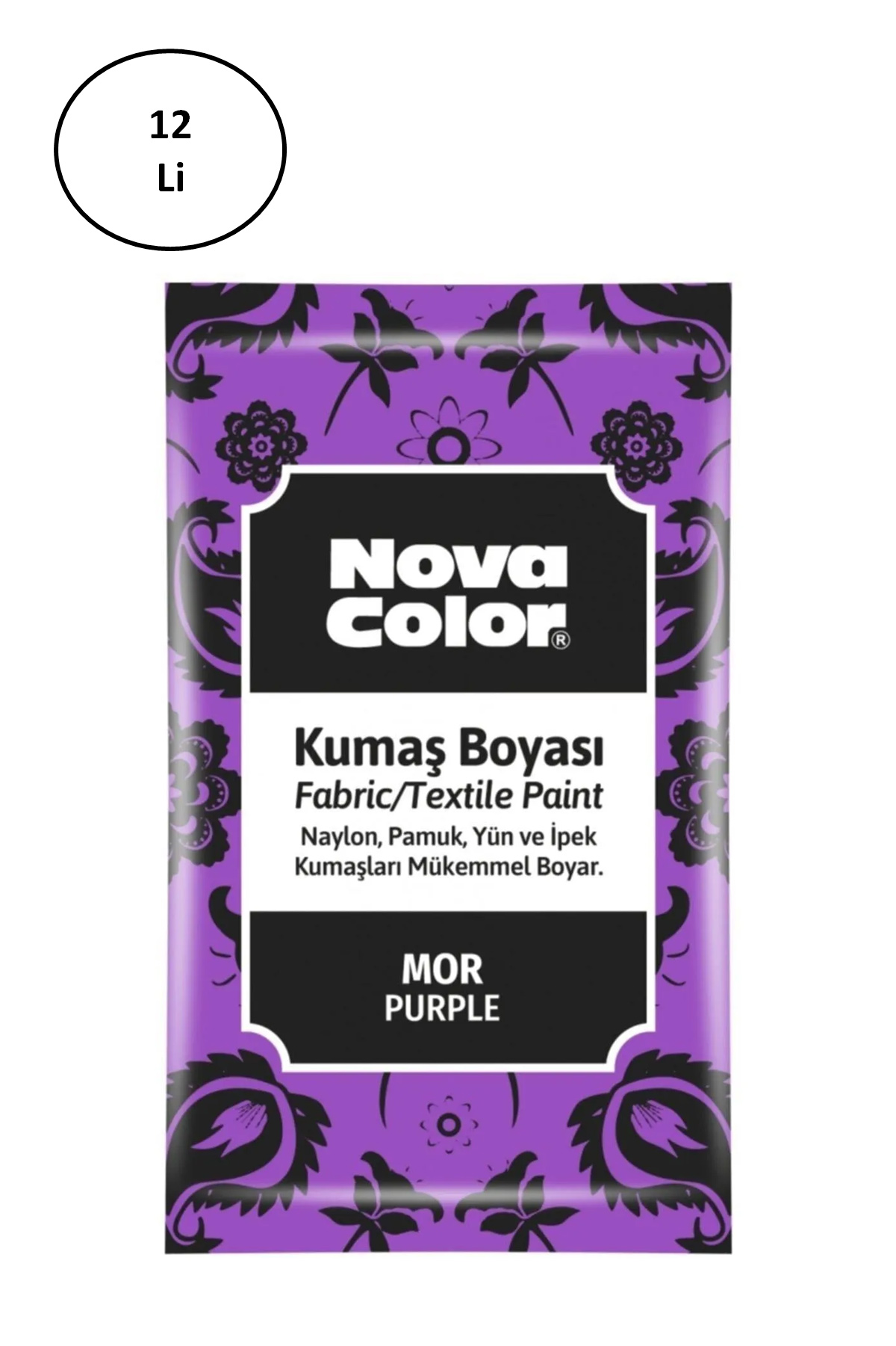 Nova Color Toz Kumaş Boyası Mor 12 Gr Nc-907 12'li