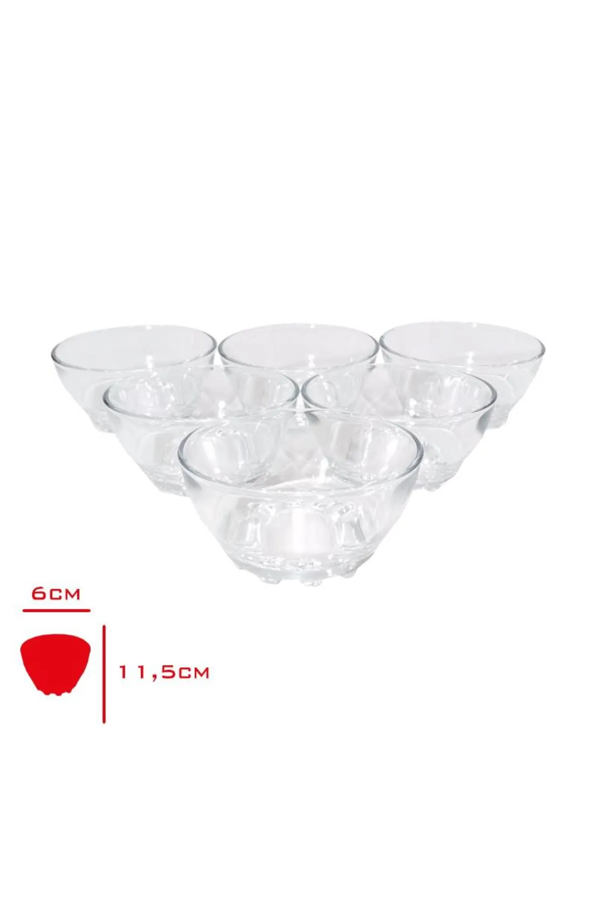 Turkey Bowl Cam Kase 6 Lı 6x11,5 Cm82641