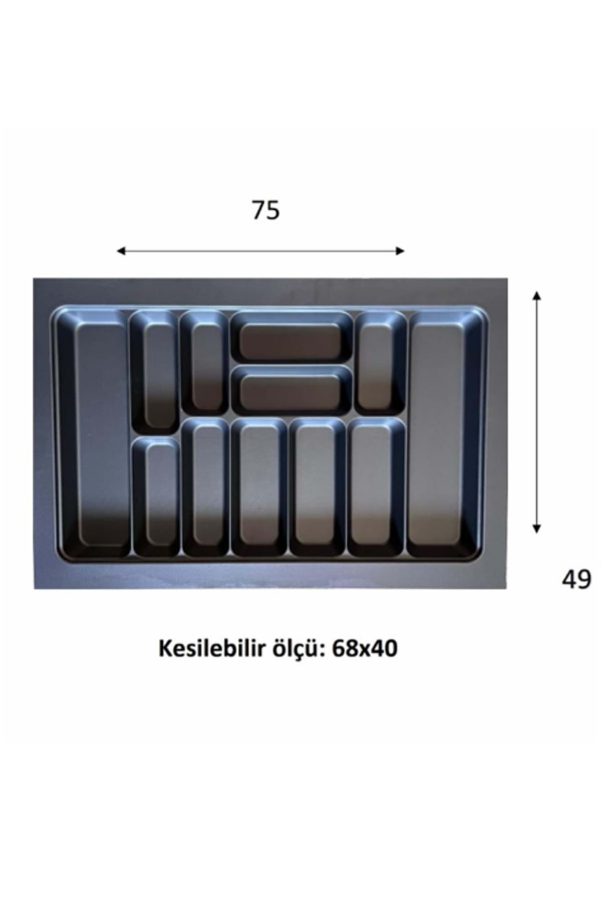 Eco Lüx Modül Kaşıklık Antrasit 76x49 Cm ACERO-20357