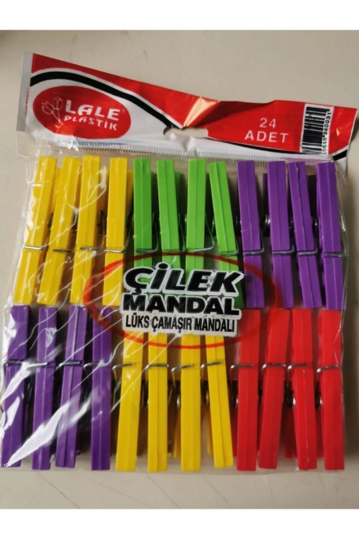 24 Plastik Çilek Mandal Turk-L003