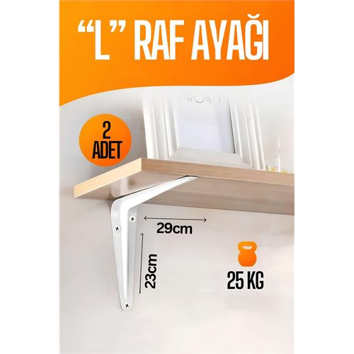 L Raf Altı Raf Ayağı 23X29 cm 2 Adet