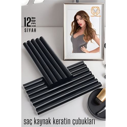 Nano Keratin Kaynak Çubukları 12 ADET SİYAH Absolute