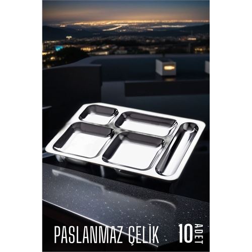 Çelik Tabldot Tepsi 10 ADET