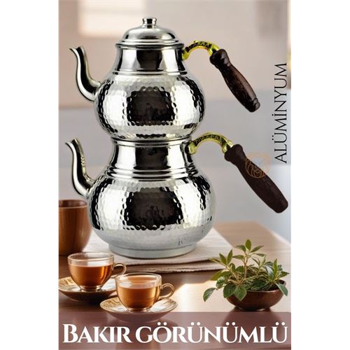 Çaydanlık Seti Bakır Görünümlü Alüminyum 750+1600 ML