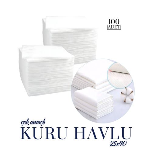 Çok Amaçlı Tek Kullanımlık Kuru Havlu 25x40CM 100 Adet