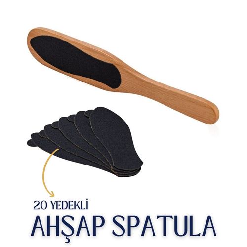 20 Yedekli Ahşap Pedikür Spatulası