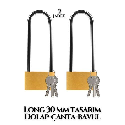 Long 30 mm Dolap Çanta Bavul Kilidi 2 ADET